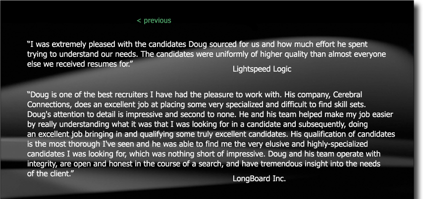Cerebral Connections testimonials